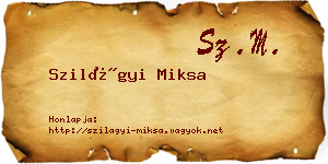 Szilágyi Miksa névjegykártya